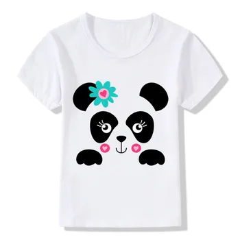 Bērniem Gudrs Panda Sejas Drukāt Smieklīgu T kreklu Bērniem Vasaras Topi Meitenēm, Zēniem ar Īsām Piedurknēm T-krekls Dzīvnieku Zīdaiņu Apģērbu