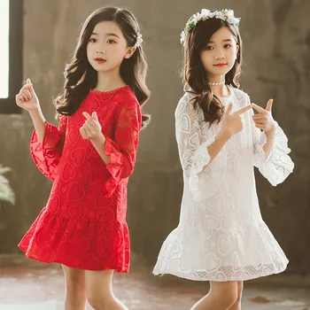 Bērniem Kleitas Meitenēm Rudenī Jaunās Mežģīnes Ilgtermiņa piedurknēm Apģērbs Pavasara Kroku Princese Kleita Bērnu Kostīms Meitenei Kleita