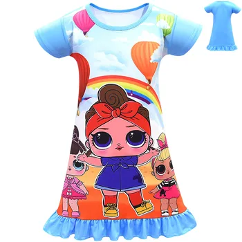 Bērniem Kleitas Nakts Kleita Pidžamu Kleita Lol Princese Kleitu Modes Vasaras Mīksto Meitenes Kleita Naktskrekls Sleepwear Pidžamas Apģērbi