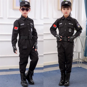 Bērniem Satiksmes Speciālās Policijas Vienotu Bērniem Karnevāla Puse Cosplay Darbības Policisti Apģērbu Komplekti, Zēns, Meitene, Greznie Tērpi
