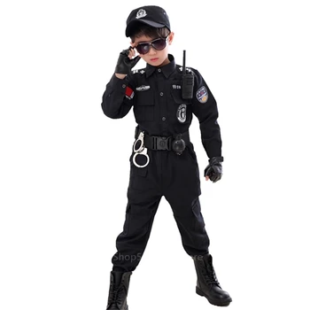 Bērniem Satiksmes Speciālās Policijas Vienotu Bērniem Karnevāla Puse Cosplay Darbības Policisti Apģērbu Komplekti, Zēns, Meitene, Greznie Tērpi