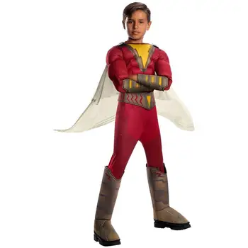 Bērniem Shazam Kostīmu Supervaronis Muskuļu Tērpu Halloween Kostīms Bērniem Karnevāla Puse Tērps, Kleita