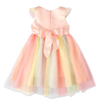 Bērniem Unicorn Vasarā Meitenes Saģērbt Mazo, Kas Peld Ar Piedurknēm Krāsains Bērniem Ģērbties Princess Puse Kāzu Kleita