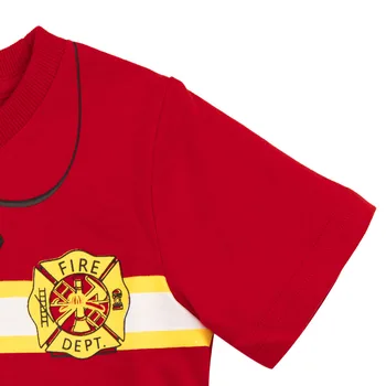 Bērniem Zēni Cosplay Ugunsdzēsējs T-krekls Bērnu Smags Kokvilnas Tee Toddler Īsām Piedurknēm Topi Zīdaiņu Druka T Kreklu Bērnu Vasaras t krekls