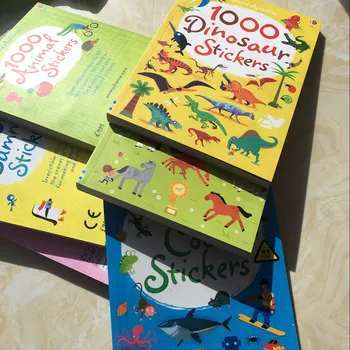 Bērnu 1000 atkārtoti karikatūra uzlīmes/ Kids bērnu dzīvnieks/dinosaur/princese/motion uzlīmi grāmatas kindergarden skolas
