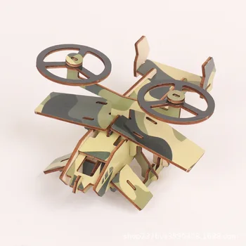 Bērnu 3D Koka Atjautības Gaisa kuģa DIY Roku darbs Puzzle Modeļa Rotaļlietu Radošumu Jigsaw Puzzle, Lai Uzlabotu Bērnu Rokās-par Spēju
