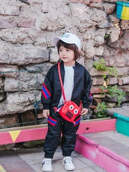 Bērnu Atpūtas Uzvalks, Zēnu Pavasara korejiešu Bērnu Apģērbu Bērniem Sporta Mētelis Zēns Bērnu Rietumu Stila Divu Gabals, kas