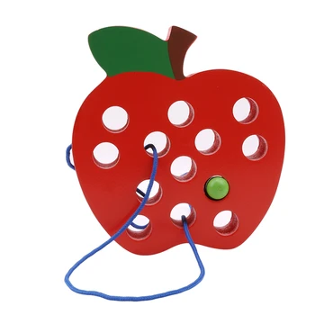 Bērnu Bērnudārzā Koka Tārps Ēd Augļus, Apple Plaything Agrīnās Mācīšanās Izglītības Rotaļlietas, Montessori Mācību Math Rotaļlietas