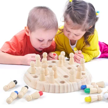 Bērnu Koka Atmiņas Spēles Stick Šaha Jautri, Krāsu Spēle Valdes Mīklas Izglītības Krāsu Kognitīvās Spējas Mācību Rotaļlietas Bērniem