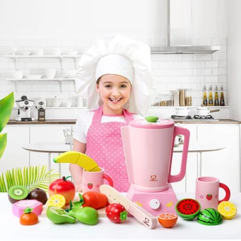 Bērnu Koka Virtuve rotaļlietas Izlikties, Spēlēt Simulācijas Elektroierīces Spiede Miniatūras Pārtikas Augļi Virtuves Rotaļlietas bērniem