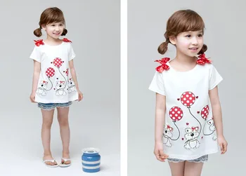 Bērnu, Meiteņu T-krekls Vasaras Īsām Piedurknēm Cute Sedz Top Tee Meiteni Bērniem Outwear Bērnu Drēbes