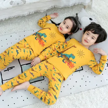 Bērnu Pidžamas Zēniem Karikatūra Dinozauru Pidžamas Bērniem Meiteņu Kokvilnas Sleepwear Bērnu Naktsveļu Ziemassvētku Ģimenei, Pidžamas bērniem