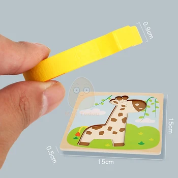 Bērnu Rotaļlietas, Koka Puzzle Krāsains Karikatūra Dzīvnieku Satiksmes Shape Match 3D Jigsaw Montessori Sākumā Izglītojošas Rotaļlietas Bērniem
