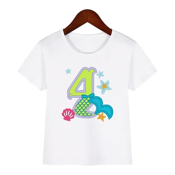 Bērnu T Krekls Sirēna Dzimšanas Dienu Apģērbs Meiteņu Drēbes 3 Gadiem Toddler Meitenes Apģērbu Tshirt Meitene Grafiskais T Krekli Toddler Meitene Topi
