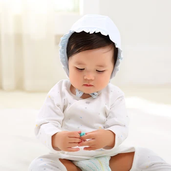 Bērnu Tīras kokvilnas tīrtoņa krāsu mežģīnes Cepures Gudrs Silts Mīksts Kokvilnas Maisījums Karikatūra Jaundzimušā bērna Toddler Unisex Vāciņi