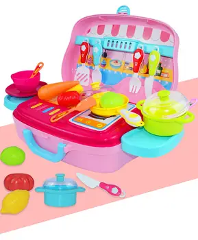 Bērnu Virtuve Čemodāns, Rotaļlietas, Bērnu Virtuves Rīku Komplekts Koferis Spēlēt Māja Rotaļlieta 