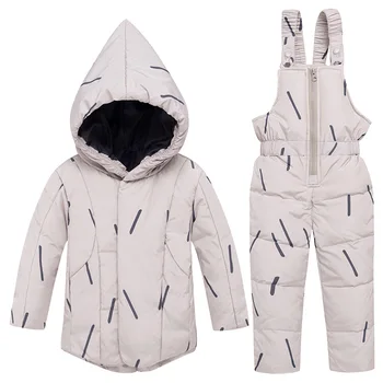 Bērnu Ziemas Jakas -20 Grādiem, Mēteļi Mazulis Sabiezēt Uz Leju Sniega Valkājiet Kombinezonu Apģērbu Komplekts Zīdaiņu Jumpsuit Snowsuit