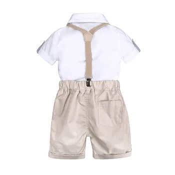 Bērnu Zēnu Apģērba Komplekts Rudens Skaists Uzvalks Par Bērnu Zēniem Loku T-Krekls+ Dungarees Krūšautlenču bikses, Bērnu Apģērbs, Komplekts