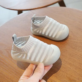 Bērnu apavi svītru neto kurpes mīkstas grunts elpojošs toddler kurpes