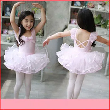 Bērnu deju tilla kleita meitene baleta zeķu kleita fitnesa apģērbu darbības valkāt leotard kostīmu bezmaksas piegāde