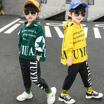 Bērnu sporta apģērbi zēnu džemperis uzstādīts pavasarī, rudenī garām piedurknēm apģērba komplekts Bērniem sporta apģērbu komplekts bērniem tracksuit