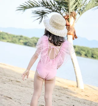 Bērnu viengabala peldkostīms ir 2021. vasaras Jauno Dienvidkorejas ins Princešu tilla jaukā meitene bērnu peldkostīms Pludmalē valkāt YZ20001
