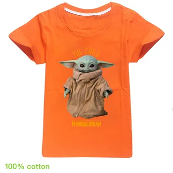 Bērnu yoda, ka mandalorian T-krekls zēniem, meitenēm ar īsām piedurknēm T-krekls ar multfilmas modes gadījuma bērnu apģērbs bērnu yoda