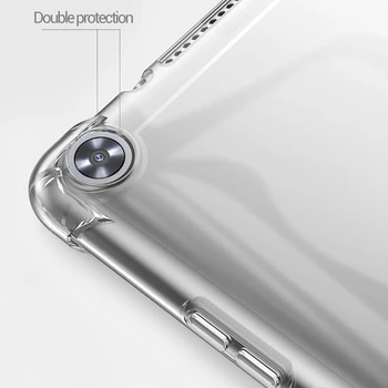 Būtiska Samsung Galaxy Tab S6 10.5 2019 SM-T860 SM-T865 triecienizturīgs pārredzamu mīksta silikona gadījumā elastīgu buferi un aizmugurējo vāciņu