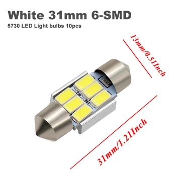 C5W C10W Vīt 31mm CANBUS LED Spuldzes 5630 SMD Balta Auto Auto Interjera Dome Kartes galda Lampas numura zīmju Apgaismojums 12V DC