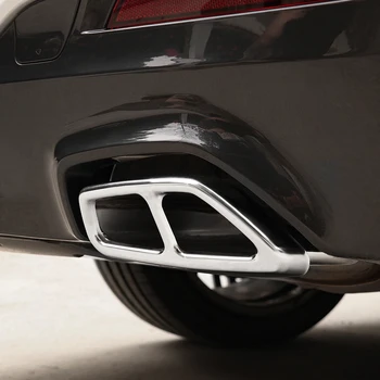 CARMANGO Auto Piederumi Atplūdes Cauruļu Izplūdes Caurules trokšņu Slāpētājs Rāmja Vāks Chrome Uzlīme Apdare BMW 5 Sērijas G30 2017-2020