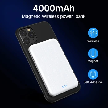 CASEIER Bezvadu Lādētāju 4000mAh Mini Portatīvo Magnētisko Jaudas Bankai iPhone 12 Ārējās Akumulators Powerbank Par Xiaomi Samsung