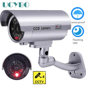 CCTV kameras Lelli drošības viltus kameru w/ wifi āra knipperend led video novērošanas lelli cam