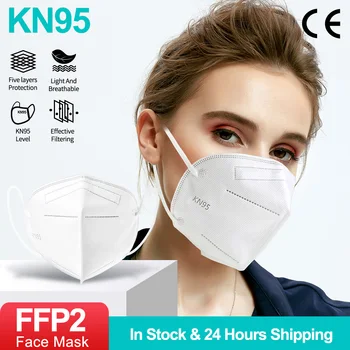 CE FFP2 KN95 Mutes Maska, 5-Slāņu Anti-pilienu Aizsardzības KN95 Sejas Maskas vairākkārt lietojamo Filtru ffp2mask Mascarillas mascherine Masque