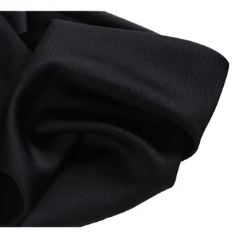 CF492 1m Ultra Luksusa Spožs Noslēpumaino Melno MoireTexture Satīna Auduma Sieviešu Modes Formālu Kleita Haute Couture Audumi