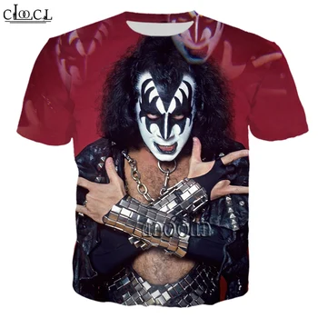 CLOOCL Metal KISS Rock Band 3D Drukas Vīriešu, Sieviešu T Krekls ar Harajuku Fashion Īsām Piedurknēm Karstā Pārdošanas Iela Unisex Topi Piliens Kuģniecība