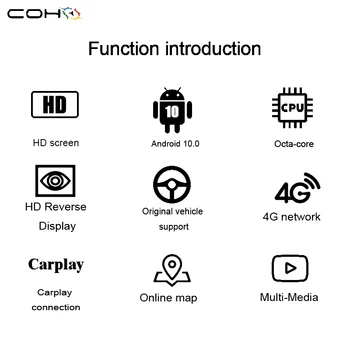 COHO Par 2013-2018 Ford Kugas Android10.0 Tesla 10.4 Collu Octa Core 4G+64G Stereo Auto Radio uztvērējs