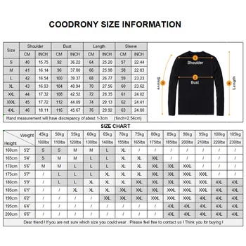 COODRONY Zīmola T Krekls Vīriešu Kokvilnas Tee Kreklu Homme Streetwear Modes V-veida Kakla Top Tshirt Vīriešu Apģērbu, 2019. Gada Rudenī T-Krekls Vīriešiem 95025