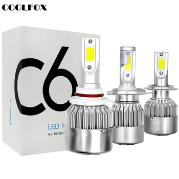 COOLFOX Auto Lukturu Spuldzes C6 H4 LED H7, H8, H11 H13 H1, H3 H27 880 9006 9007 9005 9004 HB2 HB3 HB4 LED Lukturis Komplekts Auto Lampas 12V