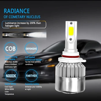 COOLFOX Auto Lukturu Spuldzes C6 H4 LED H7, H8, H11 H13 H1, H3 H27 880 9006 9007 9005 9004 HB2 HB3 HB4 LED Lukturis Komplekts Auto Lampas 12V