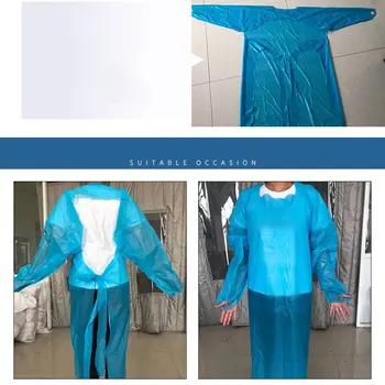 CPE Kleita Vienreizējās lietošanas Īkšķi Sprādzes Piedurknēm Kāju Tērpu Ūdensizturīgs Aizsardzības Priekšauts, lai Krāsošana ar Strūklu, Coverall Uzvalks