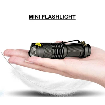 CREE XM L2 Led Mini lukturītis Lukturītis Zoom, Zibspuldze, uzlādējams kabatas Lukturītis XML T6 3800 Lm 18650 akumulatoru worklight AA