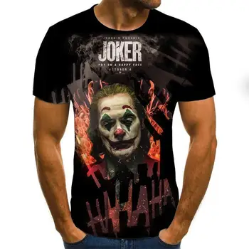 Camiseta de payaso de gran oferta, camisetas de moda con estampado 3D de cara de Joker para hombre y mujer, talla XXS-6XL