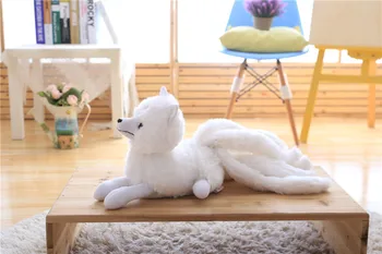 Candice guo! super cute plīša rotaļlieta karikatūra dzīvnieku TV Kyuubi Kitsune deviņas asti balts fox mīkstu pildījumu lelle dzimšanas diena Ziemassvētku dāvanu
