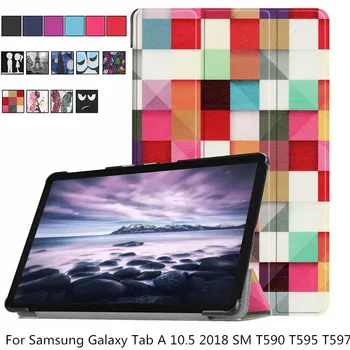 Case For Samsung Galaxy Tab 10.5 2018 SM T590 T595 T597 Ādas Smart Magnētisko Statīvu Vāciņu Galaxy Tab 10.5 T590 Gadījumā+pildspalva