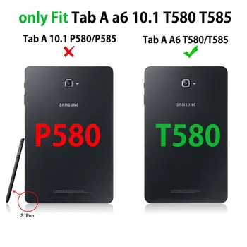 Case For Samsung Galaxy Tab A6 10.1 2016 T580 T585 SM-T585 T580N Lietu Vāku Tablete Triecienizturīgs lieljaudas Ar Statīvu Pakārt Būtiska