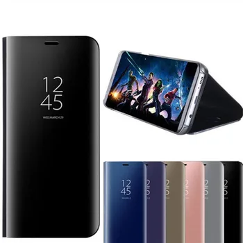 Case For Samsung galaxy Note 9 8 5 4 3 S8 S9 Plus S6 S7 malas J2 J5 J7 ON5 ON7 2016 J2 Ministru Spogulis, Flip Stends, Smart View Cover