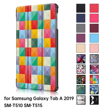 Case for Samsung Galaxy Tab 2019 SM-T510 SM-T515 T510 T515 Tablete segtu Stāvēt Gadījumā saprātīga modināšanas/miega režīms Samsung