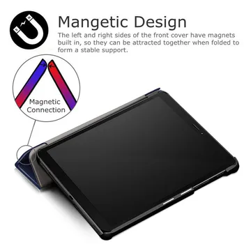 Case for Samsung Galaxy Tab 8.0 2019 T290 T295 SM-T290 SM-295 Slim Magnētisko Locīšanas Flip Stends PU Ādas Segumu Tablete Būtiska