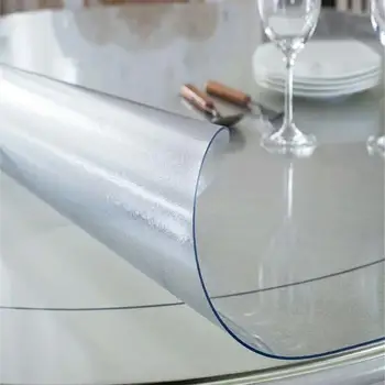 Caurspīdīgs ūdensizturīgs PVC Galdauts Kvadrāts Apaļā Galda Drānu Eļļas necaurlaidīgs Stikls Mīksto Anti-scratch Siltuma izturīgs Galda Segums Mat