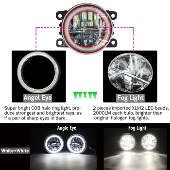 Cawanerl Auto LED Spuldzes Miglas lukturi + Angel Eye DRL Dienas Gaitas Gaisma 12V Par Citroen Kaitinošs Lodziņā 2010 2011 2012 2013